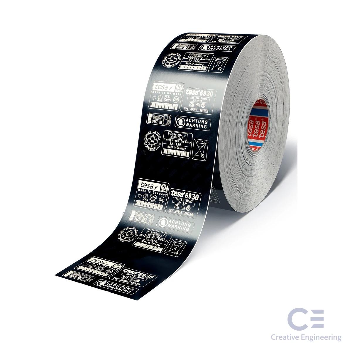 Băng keo tesa 6930 kích thước 50mm x100mm (Tem nhãn mã số xe/VIN Label Tesa 6930_50mmx100mm)